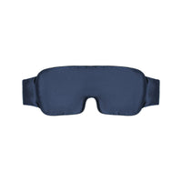 Adjustable dark blue silk sleep eye mask for side, stomach sleeper