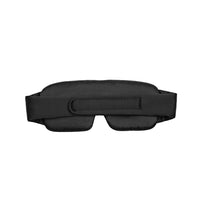 Adjustable black silk sleep eye mask for side, stomach sleeper