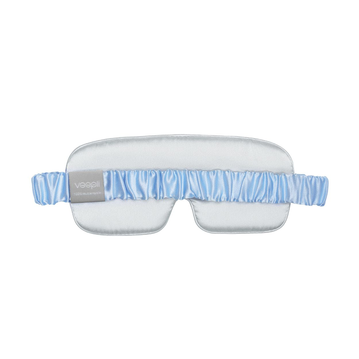 Light blue and silver grey silk sleep eye mask