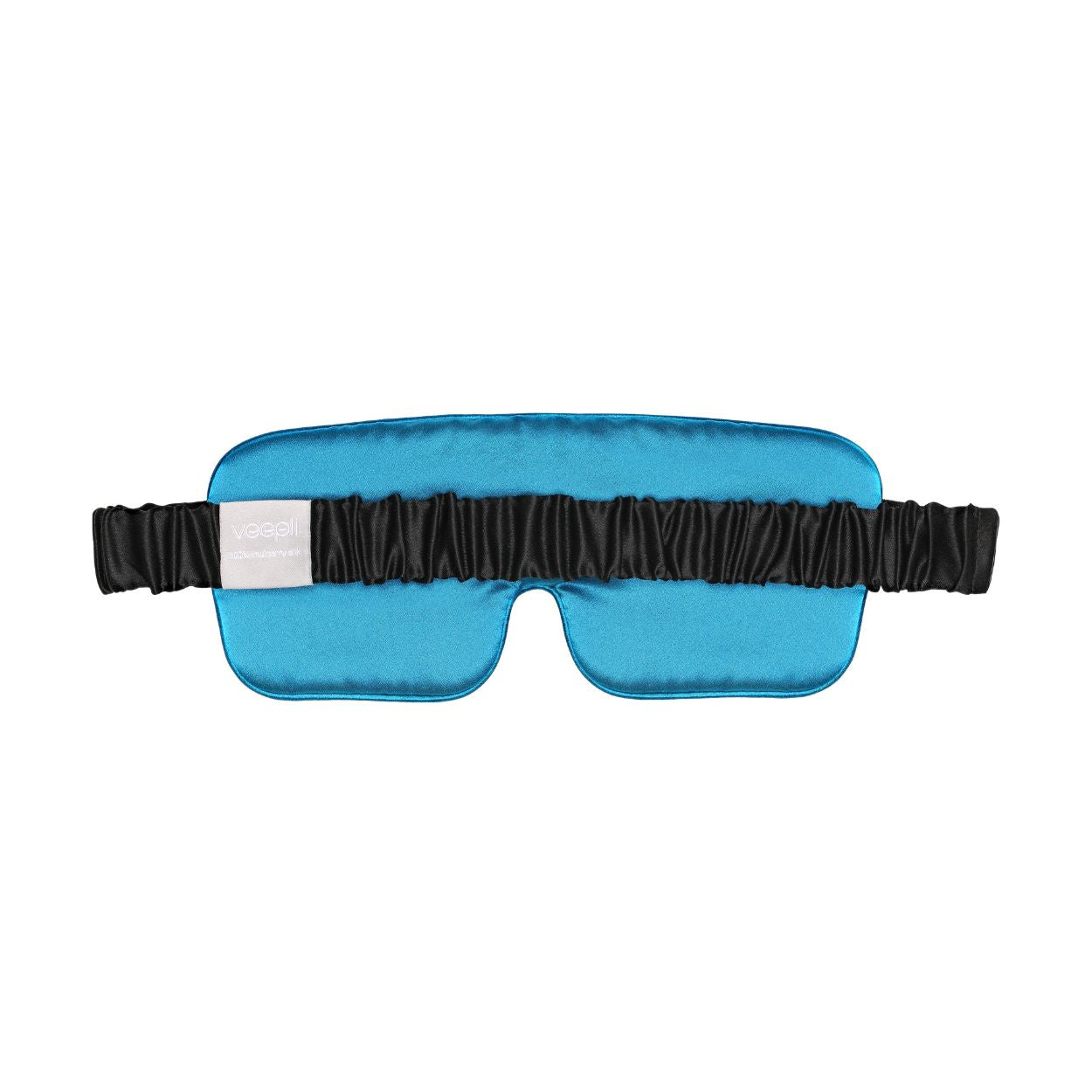 Black and jewel blue silk sleep eye mask