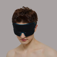 Black and jewel blue silk sleep eye mask