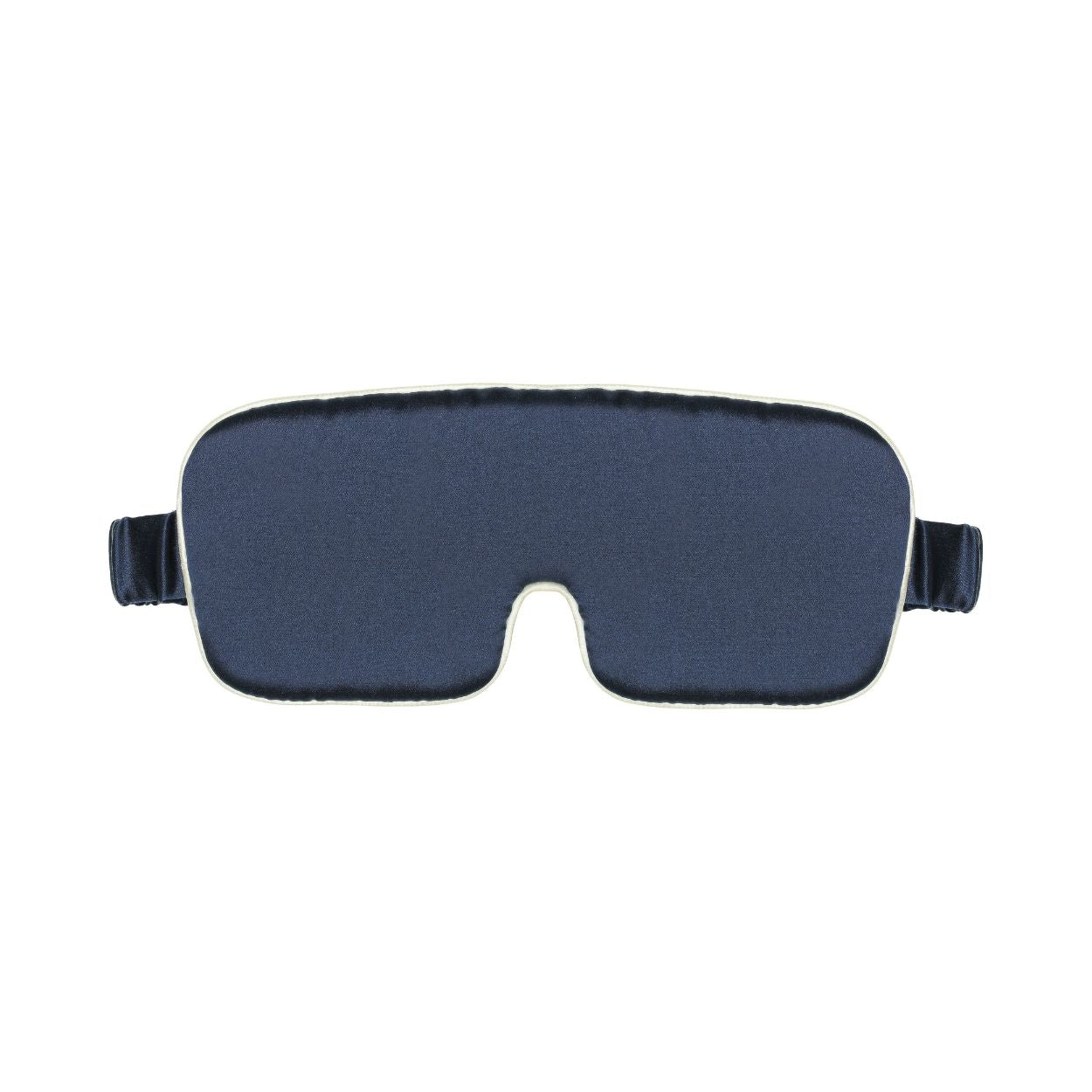 Dark blue and natural white silk sleep eye mask