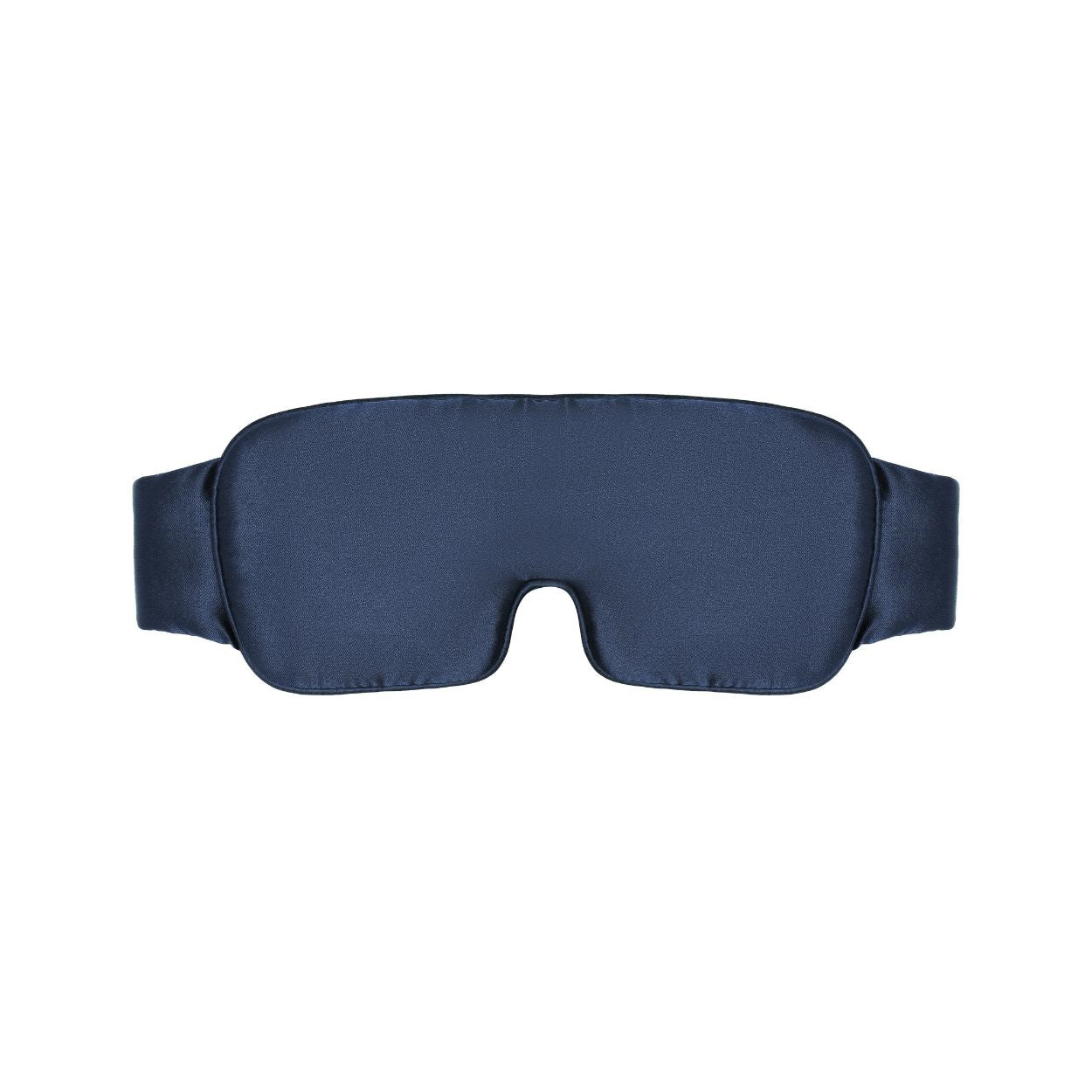 Adjustable dark blue silk sleep eye mask for side, stomach sleeper
