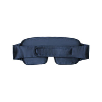 Adjustable dark blue silk sleep eye mask for side, stomach sleeper