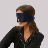 dark blue silk sleep eye mask
