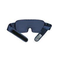 Adjustable dark blue silk sleep eye mask for side, stomach sleeper