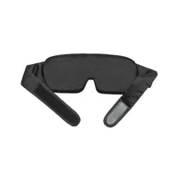 Adjustable black silk sleep eye mask for side, stomach sleeper