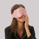 pink silk sleep eye mask for side, stomach sleeper 
