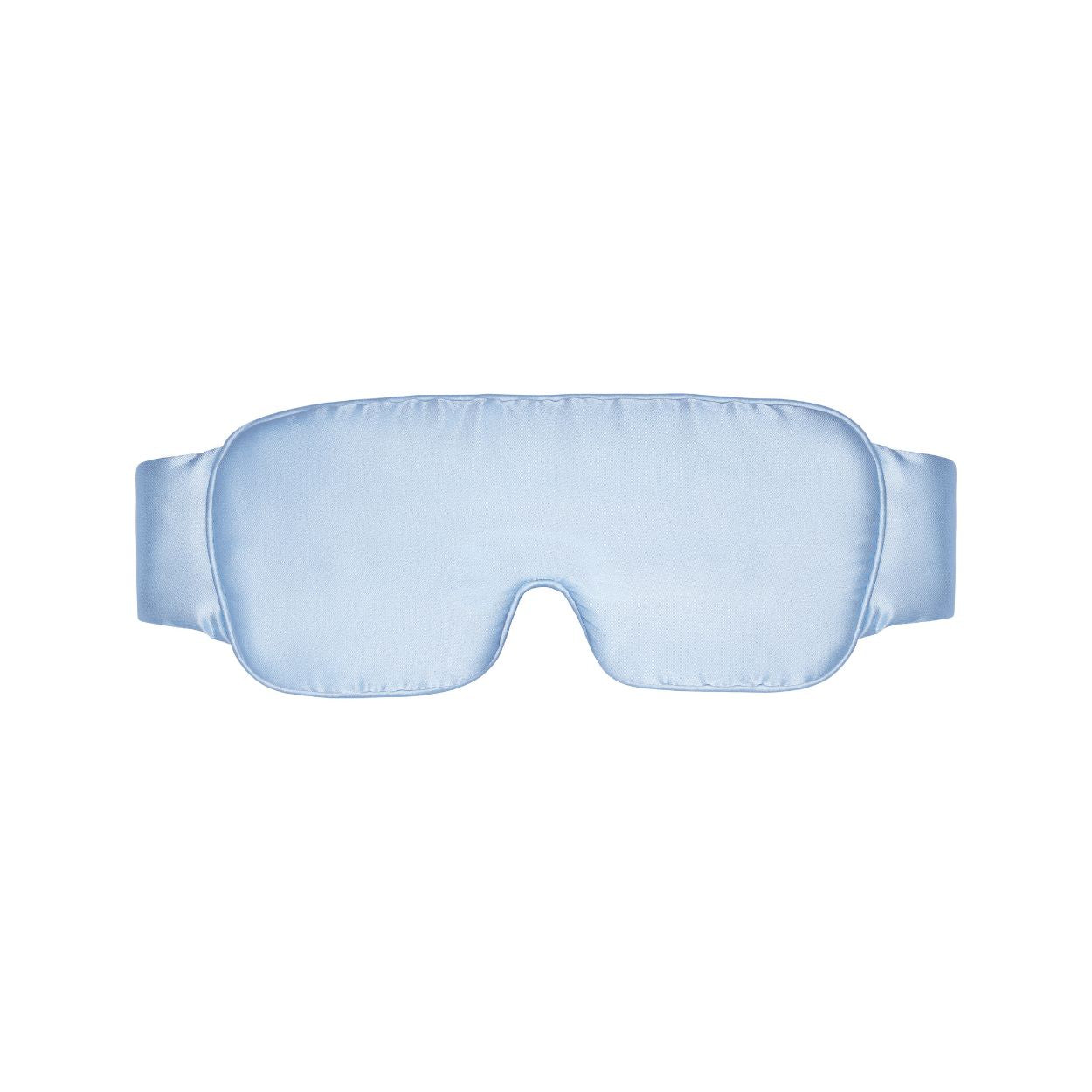 Adjustable light blue silk sleep eye mask for side, stomach sleeper