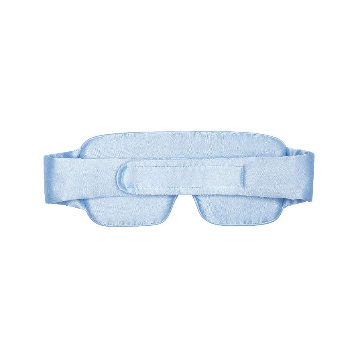 Adjustable light blue silk sleep eye mask for side, stomach sleeper