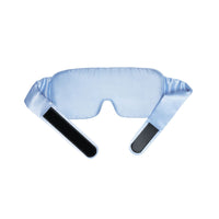 Adjustable light blue silk sleep eye mask for side, stomach sleeper